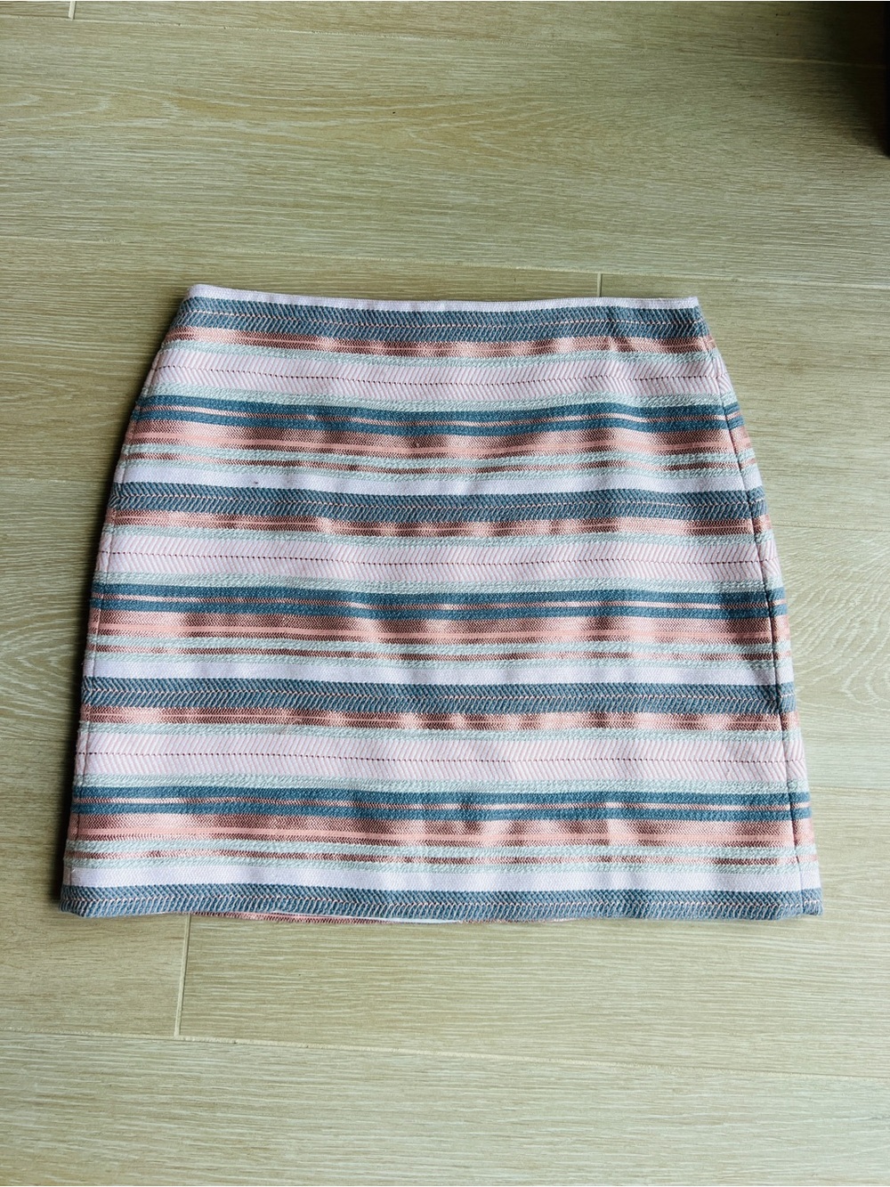 LOFT Striped Pink and Blue Mini Skirt